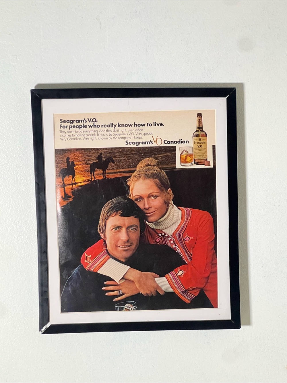 Framed Vintage Seagram’s V.O Alcohol Advertisement Framed Art Ad